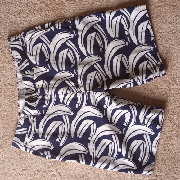 Jack Spade 9" Bermuda Shorts Blue White Banana Print Bleecker Street New York - Picture 1 of 5